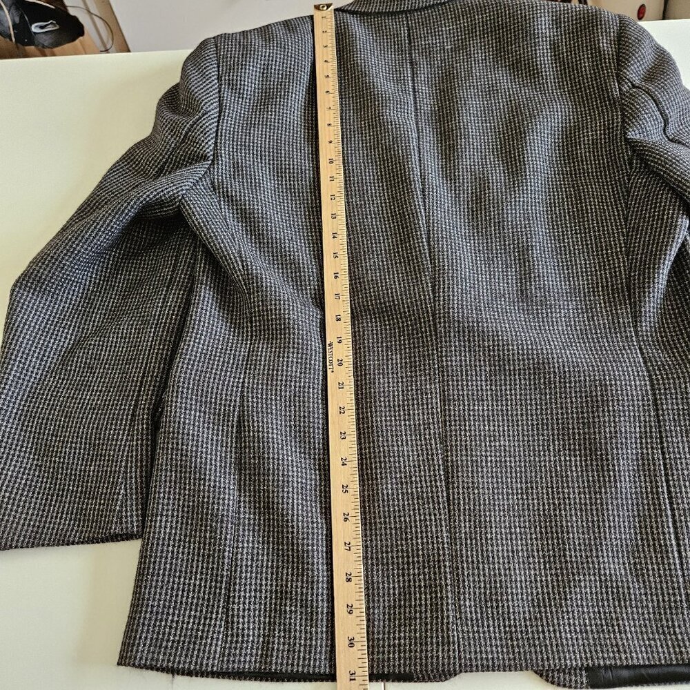 Savile Row Blazer Mens US 46 Black Gray Wool Alpaca Lined 2B Ventless Vtg FLAWS - Picture 8 of 16